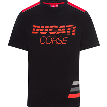 Ducati Corse Mens Stripe Tshirt Black