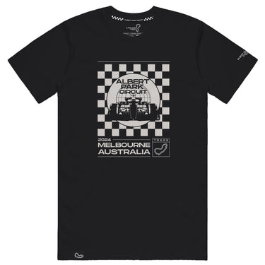 Albert Park Circuit Mens Checkered Graphic T-Shirt