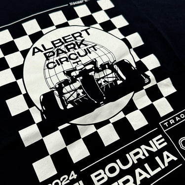 Albert Park Circuit Mens Checkered Graphic T-Shirt