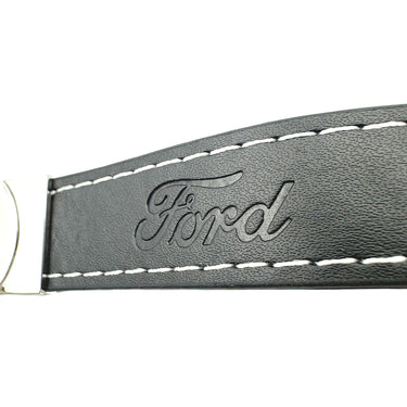 Ford Black Leather Keyring