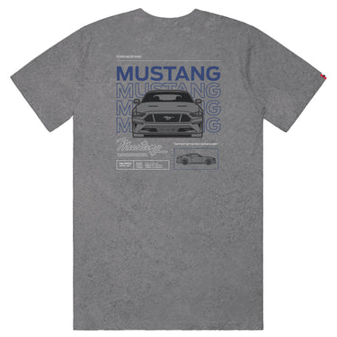 Ford Mustang Unisex Acid Wash Grey T-Shirt