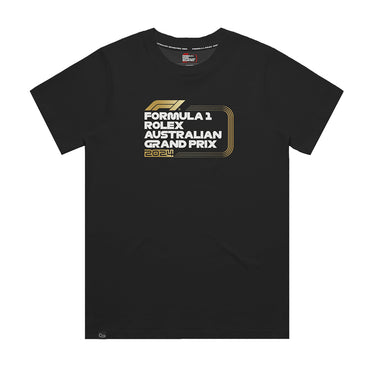 2024 Formula 1 Event Ladies Black &amp; Gold T-Shirt