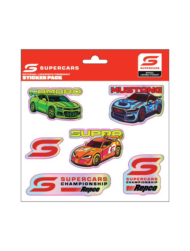 Super Queue Sticker Supercars Lifestyle Holographic Sticker Pack – Motorsport Superstore