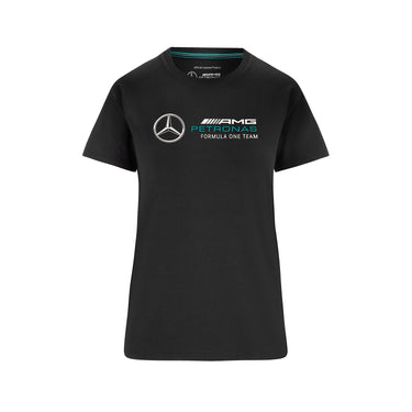 Mercedes Amg Petronas Fanwear Womens Large Logo Tee Black