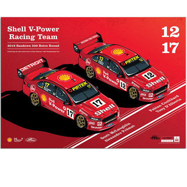 Shell V Power Racing Team 2018 Sandown 500 Retro Round Print