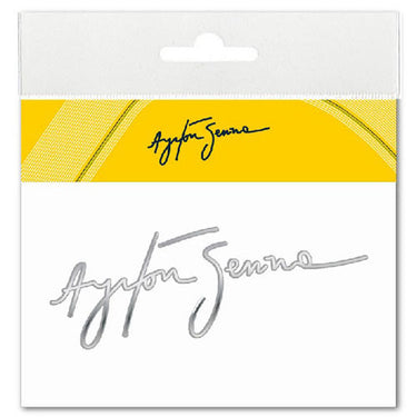Ayrton Senna Signature Sticker Silver