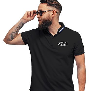 FPV Men's Black Polyester Polo