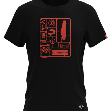 SUPERCARS MENS BLACK GRAPHIC TEE